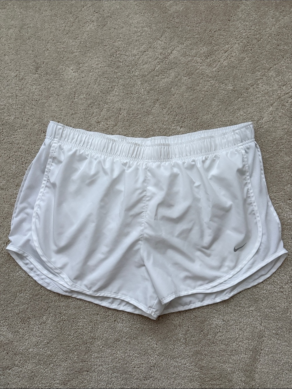 Nike White Women’s Dri-fit Athletic Running Shorts